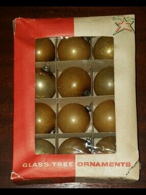 Vintage MCM Brite Star Christmas Ornaments In Original Box